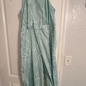 SHEIN Light Blue and White Jumpsuit